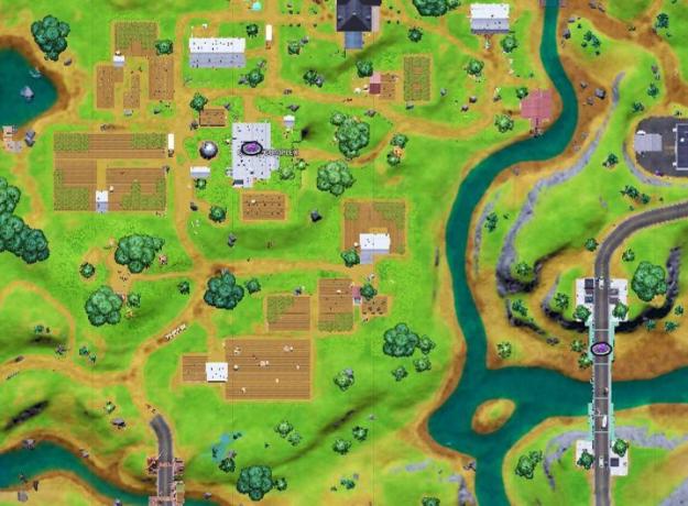 Carte des soucoupes dans Fortnite.