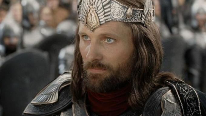 Vigo Mortensens Aragorna lomā filmā Gredzenu pavēlnieks