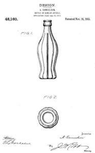 Figure de brevet de conception de bouteille de Coca Cola