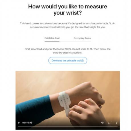 Apple Watch Solo Loop guía en vídeo sobre cómo medir.