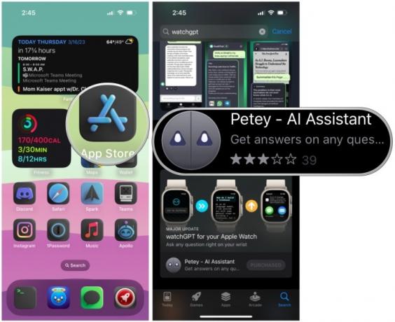 Lansați App Store, căutați watchGPTPetey, selectați pentru a cumpăra și descărca