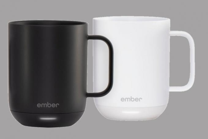 Canecas Ember com temperatura controlada em preto e branco. 