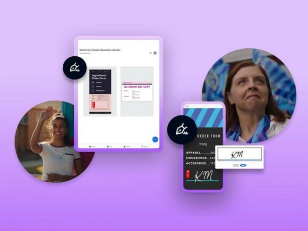 アプリとツールが表示された Adob​​e Sign プロモーション バナー。