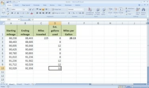 So berechnen Sie den Gasverbrauch in Excel