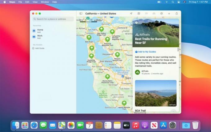 Revisão prática do MacOS Big Sur: guias do Apple Maps