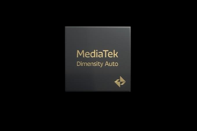 Een mockup van de MediaTek Dimensity Auto-chipset.