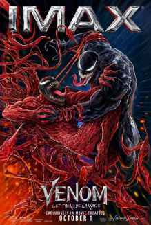 Venom and Carnage slåss i IMAX-affischen för Venom: Let There Be Carnage.