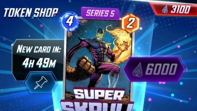 Super Skrull en la tienda de tokens Marvel Snap.