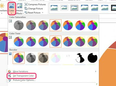 Pilih Atur Warna Transparan untuk membuat bagian dari gambar menjadi transparan.