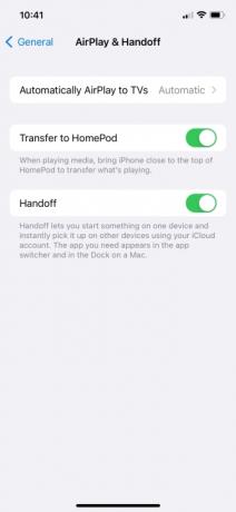 Handoff aktiverad på iPhone