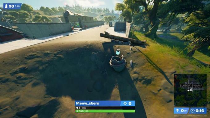 Ubicación de la botella de color Sludgy Swamp en Fortnite. 