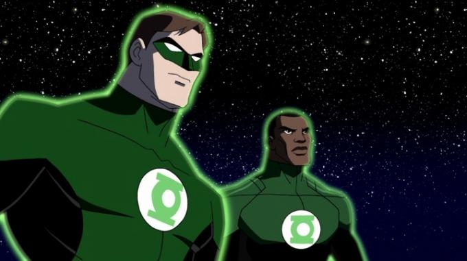 Hal Jordan a John Stewart vo filme Young Justice.