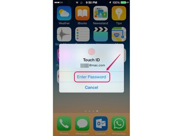 Jos olet ottanut Touch ID: n käyttöön, todenna Apple ID: si sormella.