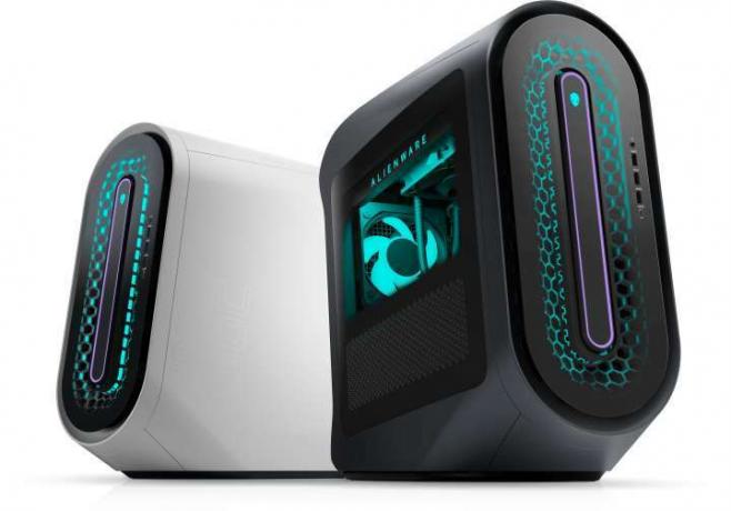 Біла прозора панель Alienware Aurora R15.