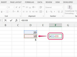 Comment soustraire des cellules dans Excel