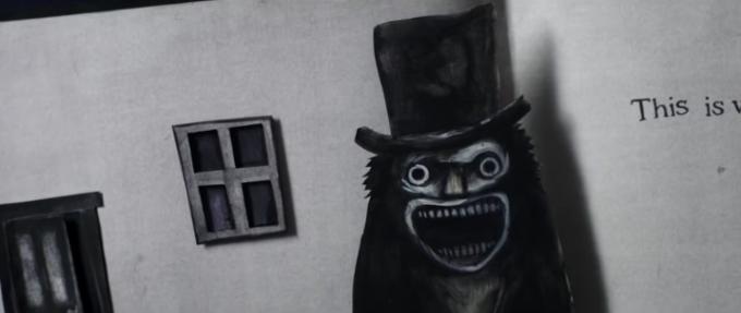 Babadook, jak je zobrazen ve vyskakovací knize v 