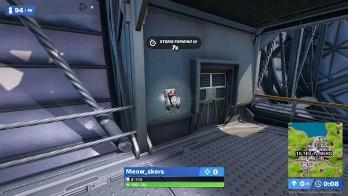 Jetpack aan de muur in Fortnite