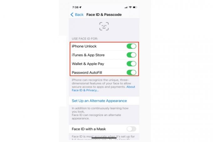 Использование Face ID для покупок.