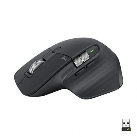 Logitech MX Master 3S - Mouse de desempenho sem fio com rolagem ultrarrápida, Ergo, 8K DPI, Track on Glass, Quiet Clicks, USB-C, Bluetooth, Windows, Linux, Chrome - Grafite