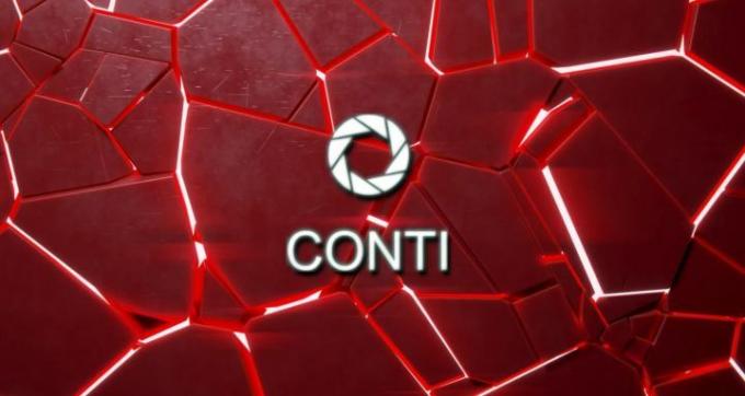 Conti ransomware grupas logotips.