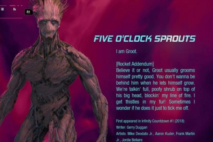 תלבושת חמשת הנבטים של גרוט מבית Guardians of the Galaxy.
