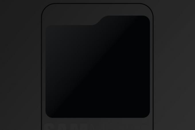 Conceito de renderização da tela de capa do Galaxy Z Flip 5.