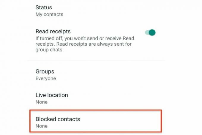 Alternativ för blockerade kontakter på WhatsApp Android.