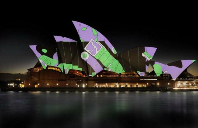 sydneyjska operna hiša projekcija preslikava chase