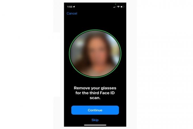 Face ID rotera ansiktsskärmen.