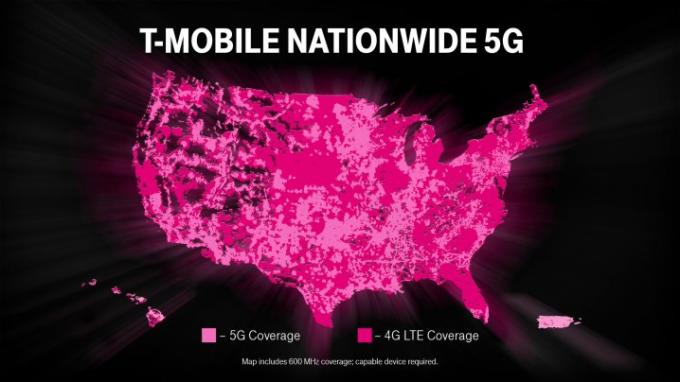 T-Mobile Landelijke 5G-dekkingskaart.