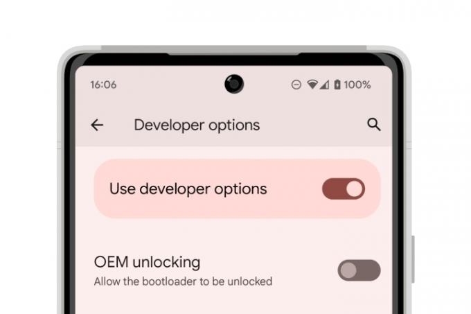 Opțiunea modului dezvoltator Android 13 pentru deblocarea OEM.