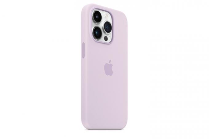 iPhone 14 Pro szilikon tok MagSafe Lilac színnel.