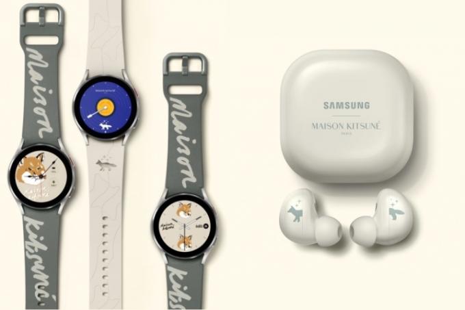 Galaxy Watch 4 ja Galaxy Buds 2 Maison Kitsuné Edition