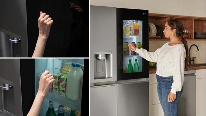 A geladeira LG InstaView permite que você veja o interior com apenas um toque.