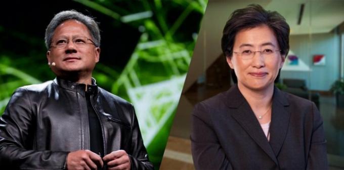 CEOs da Nvidia e da AMD lado a lado.