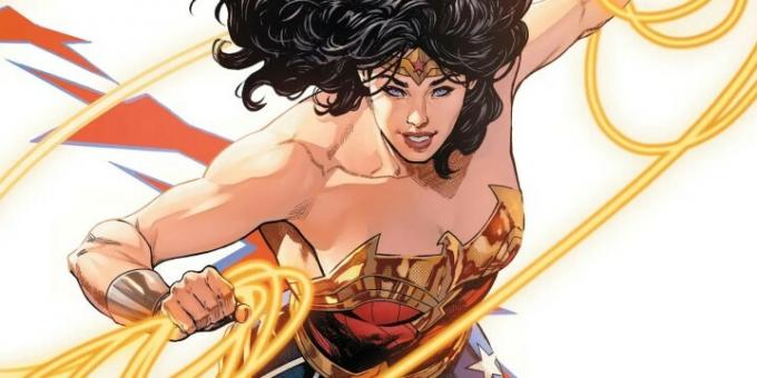 Wonder Woman biegnie do walki w komiksie DC.