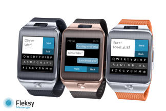 „Fleksy Messenger Galaxy Gear 2“.