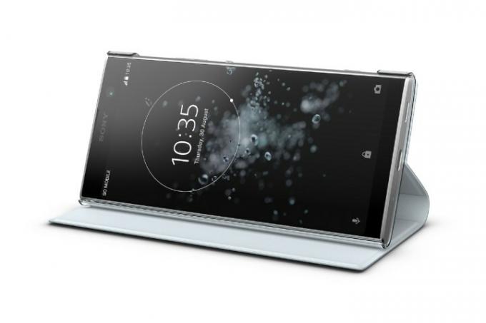 Sony xperia xa2 plus novinky kryt fronthoriz40 stříbrný stojan