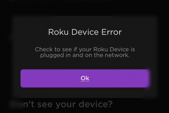 Roku ऐप कोई डिवाइस नहीं मिला स्क्रीन।