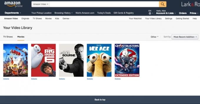 Bibliothèque Amazon Movies Anywhere