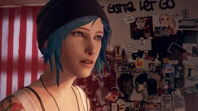 Хлоя в своей спальне в Life is Strange Arcadia Bay Collection.