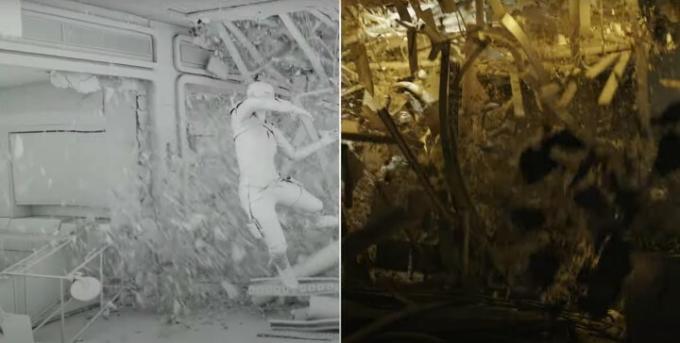 Sekvenca unutarnjih vizualnih efekata iz snimanja Marvelovog filma Black Widow.