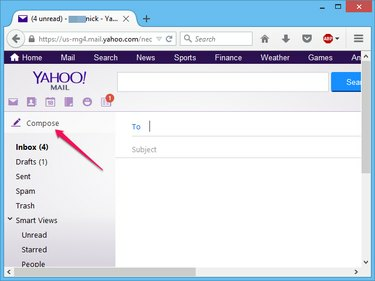 Création d'un nouvel e-mail dans Yahoo Mail.