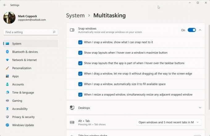 comment diviser l'écran sur les options d'assistance snap de Windows 11