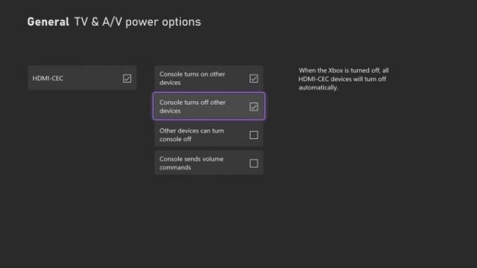 ตัวเลือก HDMI-CEC บน Xbox Series X