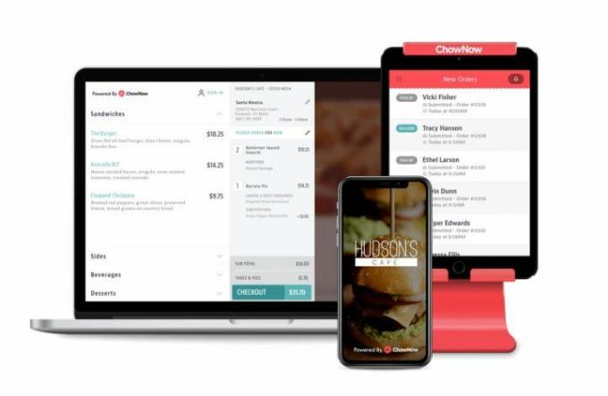 ChowNow en dispositivos móviles y de escritorio.