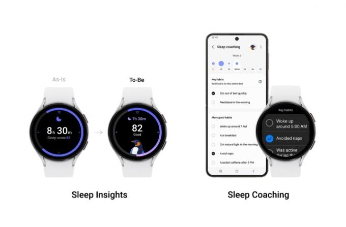 Recursos de rastreamento do sono para o Samsung Galaxy Watch.