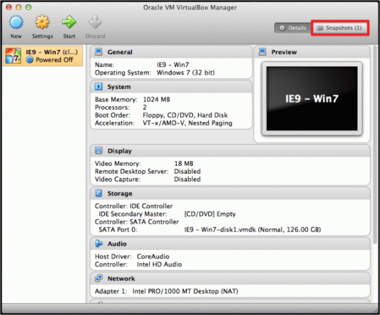 VirtualBox Manager