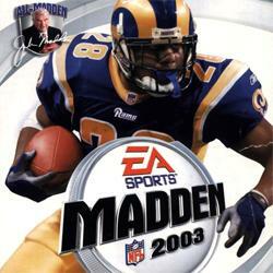 Marshall Faulk na capa da Madden 2003.