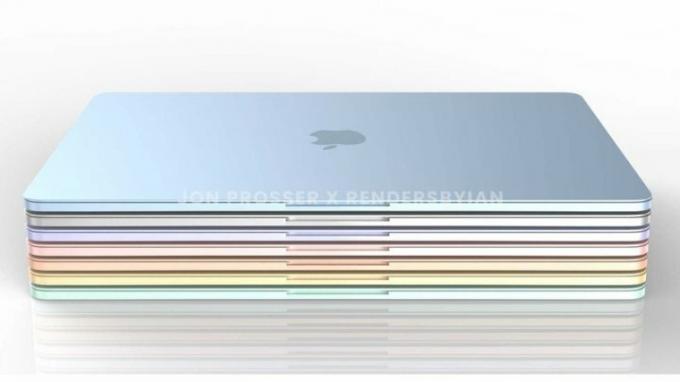 MacBook Air у кольорах.
